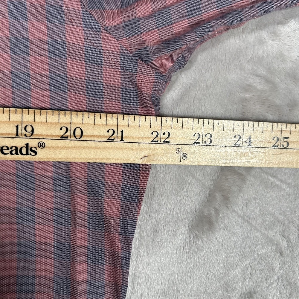 Faherty The Movement Shirt Mens Medium Pink Blue Gingham Plaid Button Down Long - Picture 13 of 16
